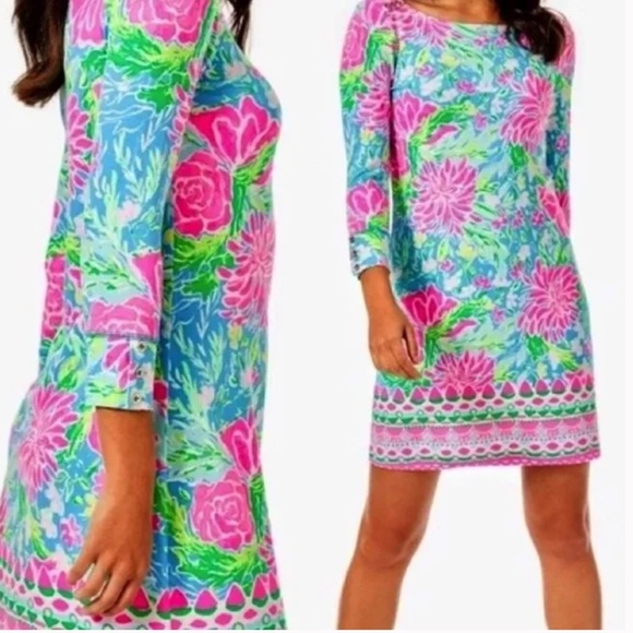 Lilly Pulitzer UPF 50+ Sophie Dress Zanizbar Blue Bunny Business Size Medium - Picture 3 of 16